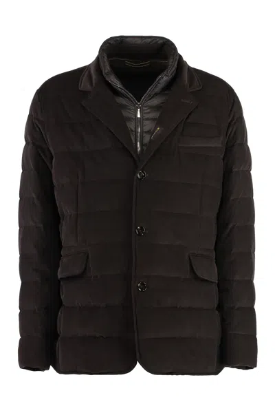 Moorer Nomos Padded Jacket In Brown