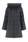 Moorer Noreya Long Hooded Down Jacket In Grey