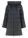 Moorer Noreya Long Hooded Down Jacket In Grey