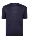 Moorer Crew Neck Short Sleeves Sweater In Blue