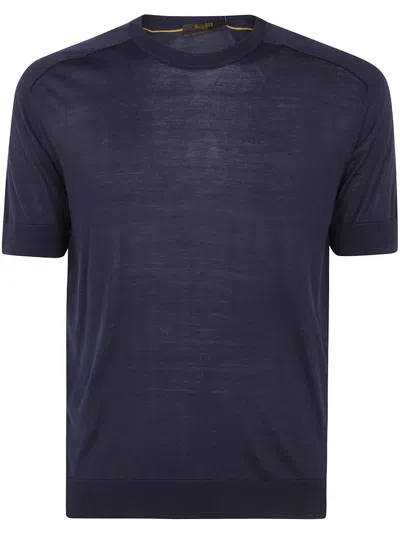 Moorer Norris Short Sleeves Sweater Clothing In Blue