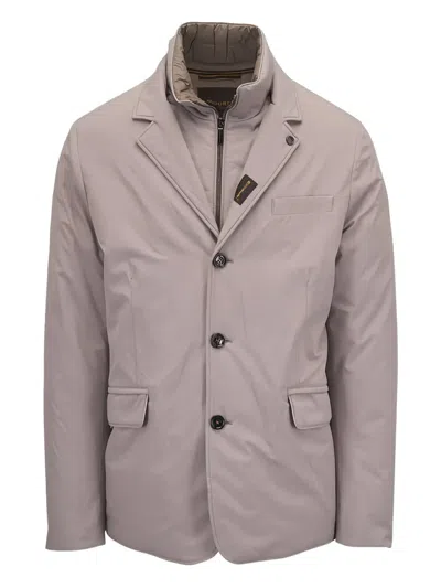 Moorer Notched Lapel Single-breasted Coat In Neutral