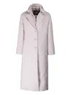 Moorer Notched Long-sleeve Coat In Gray