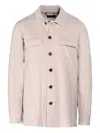 Moorer Nowel-u08 Corduroy Patch-pocket Overshirt In Gray