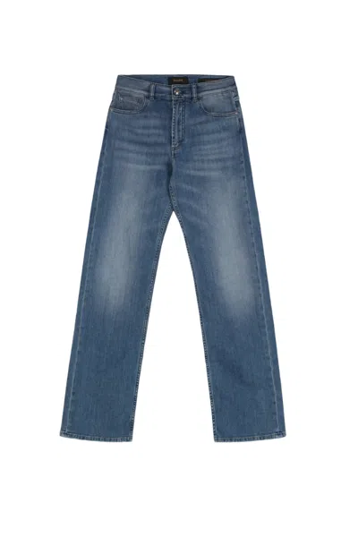 Moorer Nurdc116wswd Trousers Stonewashed In Blue