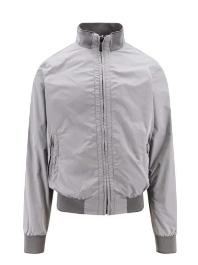 MOORER NYLON JACKET WITH KNITTED PROFILES