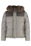 Moorer Odisseo Hooded Short Down Jacket In Gray