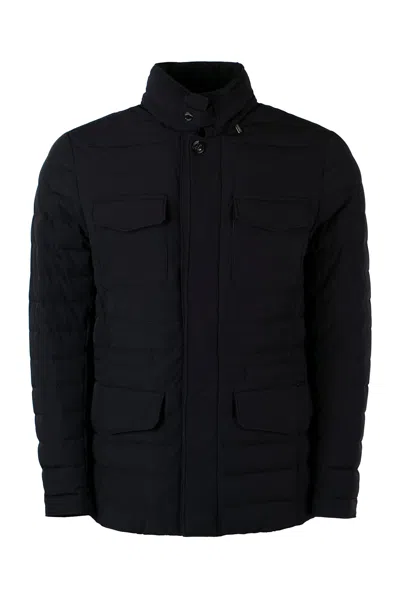 Moorer Olimpo Techno-nylon Down Jacket In Blue