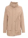 Moorer Olinda Drawstring-waist Jacket In Pink