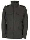 Moorer Olive Solid Mandarin Collar Jacket In Olive