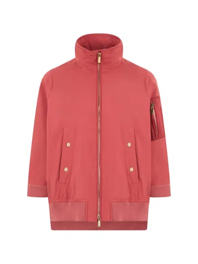 Moorer Olli-stp Zip-up High-neck Jacket In Pink