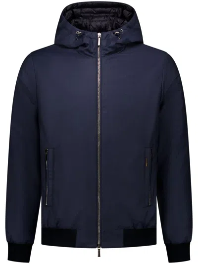 Moorer Oniri-ll Hooded Jacket In Blue