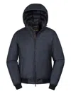 Moorer Oniro-ffl Hooded Zip-up Down Jacket In Blue