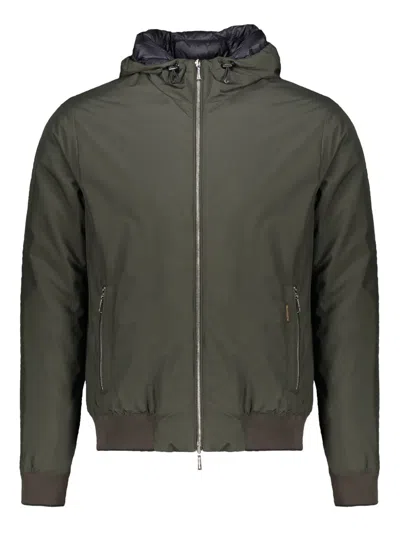 Moorer Oniro-stp Hooded Padded Bomber Jacket In Green