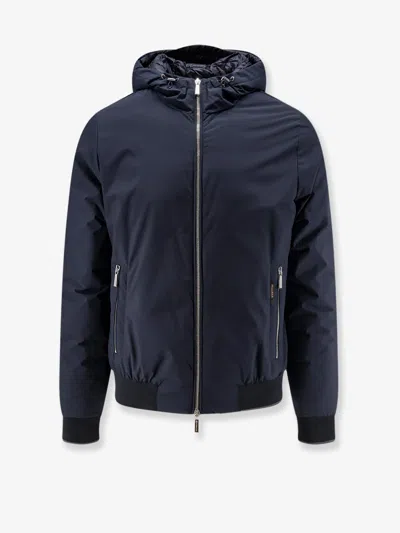 Moorer Oniro-stp Waterproof Technical Fabric Jacket In Blue