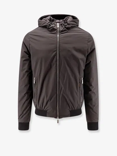 Moorer Oniro-stp Waterproof Technical Fabric Jacket In Brown