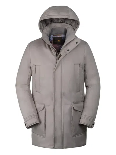 Moorer Oran-carmen Hooded Coat In Gray