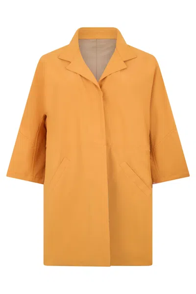 Moorer Orange Coat With Straight Cut And Oversized.