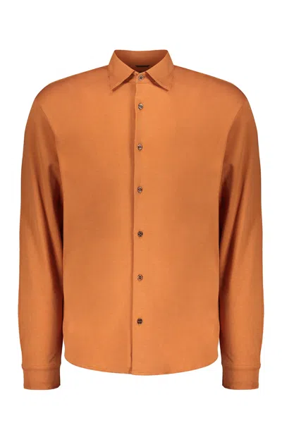 Moorer Orange Elegant Shirt, Light And Versatile