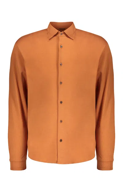Moorer Orange Elegant Shirt, Light And Versatile