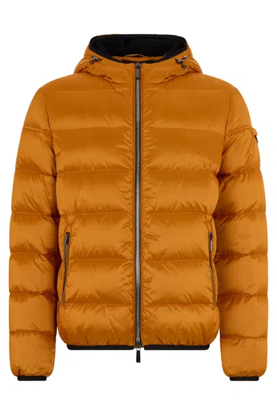 Moorer Orange Padded Modern Sports Jacket In Brown
