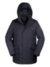 Moorer Orio Hooded Coat In Blue