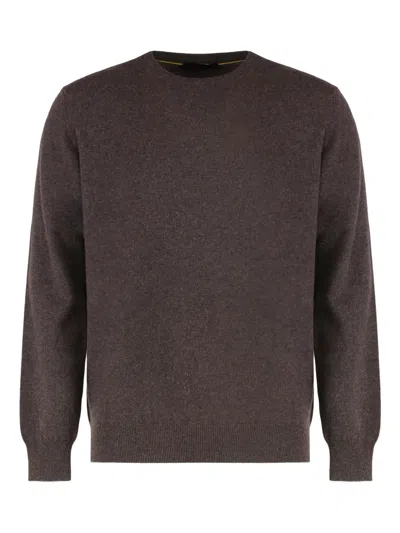 Moorer Orviet-odd Crew-neck Sweater In Brown
