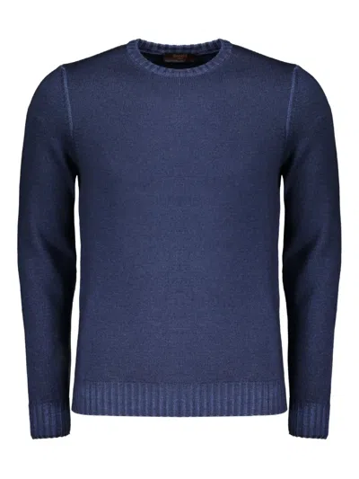 Moorer Orvieto-cre Crew-neck Sweater In Blue