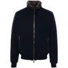Moorer Padded Fleece Zip-up Jacket With Detachable Faux-fur Collar In Blue