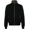 Moorer Bellati Zip Up Jacket With Detachable Collar In Black