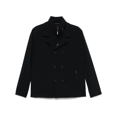 Moorer Double-breasted Layered Peacoat In Multicolor