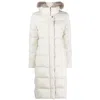 Moorer Zagara Long Down Jacket With Hood And Fur In White