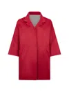 Moorer Oversized Collar Coat In Red