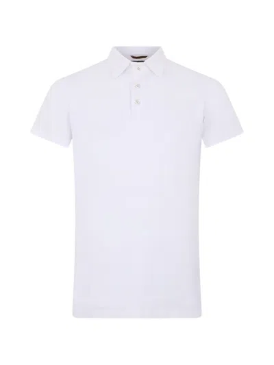 Moorer Pachino Short-sleeved Cotton Polo Shirt In White