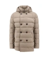 Moorer Quilted Double-breasted Hooded Jacket With Side Pockets In Pink