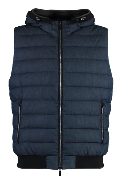 Moorer Padded Bodywarmer In Denim