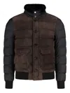 Moorer Padded Bomber Jacket In Brown