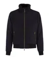 Moorer Padded Bomber Jacket In Wool And Cashmere In Blue