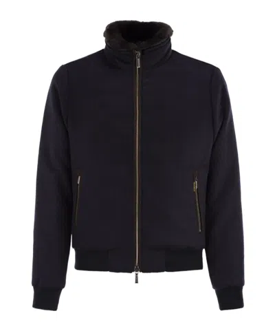 MOORER PADDED BOMBER JACKET IN WOOL AND CASHMERE