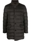 Moorer Padded Button-up Down Jacket In Brown
