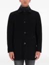 Moorer Notched Lapel Coat Buttoned Cuffs Pockets In Black
