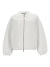 Moorer Zip-up Quilted Jacket In White