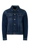 Moorer Dark Blue Denim Jacket Versatile. In Denim