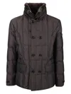 Moorer Padded Double-breasted Jacket With Detachable Shearling Collar In Multi