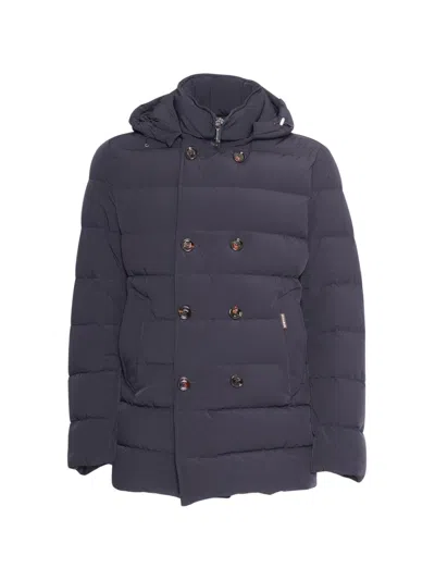 Moorer Padded Double-breasted Jacket Florio In Blue