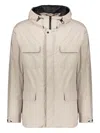 Moorer Techno Fabric Padded Jacket In Neutral