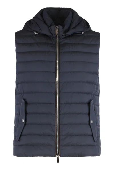 Moorer Padded Gilet In Blue