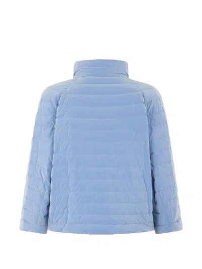 Moorer Padded High-collar Jacket In Blue