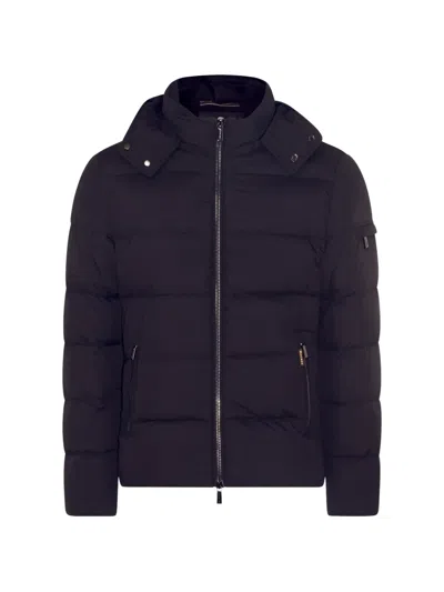 Moorer Black Quilted Hood Jacket