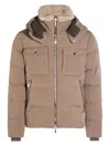 Moorer High Collar Long Sleeve Cotton Coat In Neutral